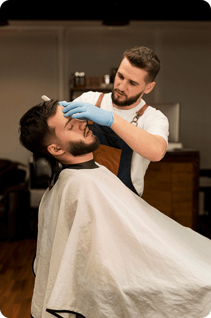 Barber working